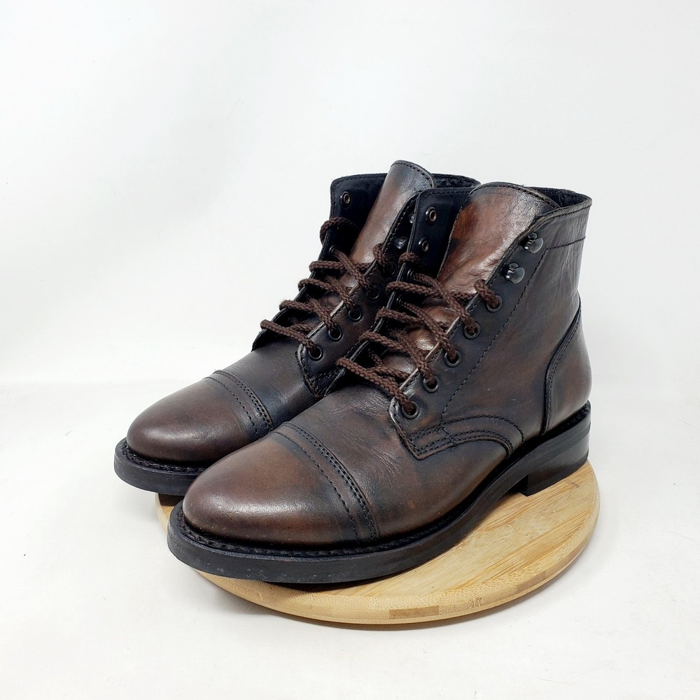 Thursday Captain Boots Womens 7.5 Brown Leather Coffee Lace Up Classic Shoes